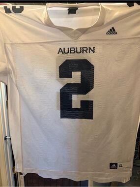 adidas White and Navy Auburn #2 Football Jersey
